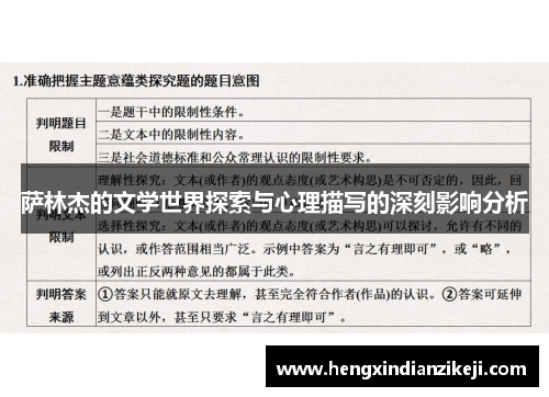 萨林杰的文学世界探索与心理描写的深刻影响分析